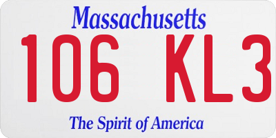 MA license plate 106KL3