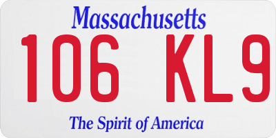 MA license plate 106KL9