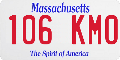 MA license plate 106KM0