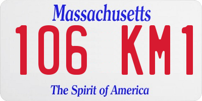 MA license plate 106KM1