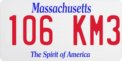 MA license plate 106KM3