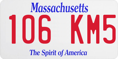 MA license plate 106KM5