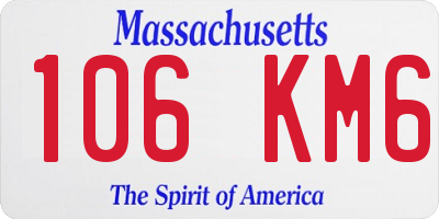 MA license plate 106KM6