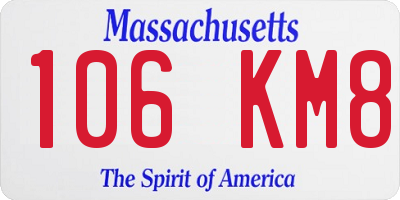 MA license plate 106KM8