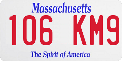 MA license plate 106KM9