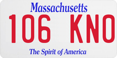 MA license plate 106KN0