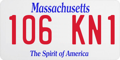 MA license plate 106KN1