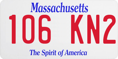 MA license plate 106KN2