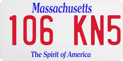 MA license plate 106KN5