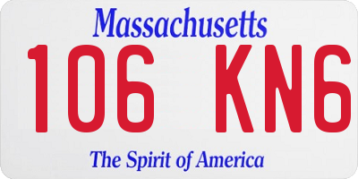 MA license plate 106KN6