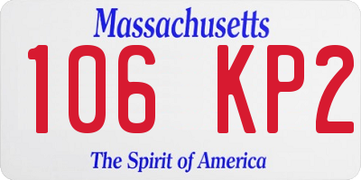 MA license plate 106KP2