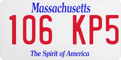 MA license plate 106KP5