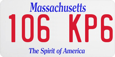 MA license plate 106KP6