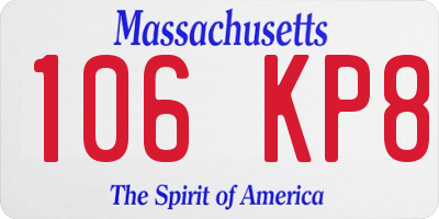 MA license plate 106KP8