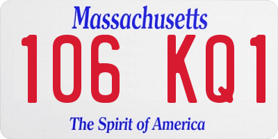 MA license plate 106KQ1