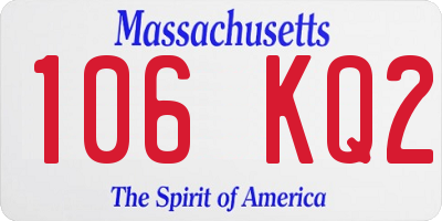 MA license plate 106KQ2