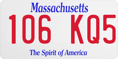 MA license plate 106KQ5