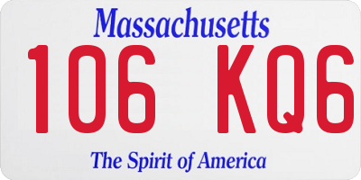 MA license plate 106KQ6
