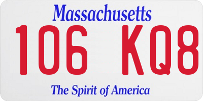 MA license plate 106KQ8