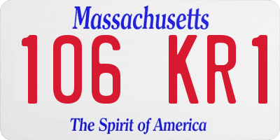 MA license plate 106KR1