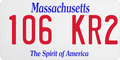 MA license plate 106KR2