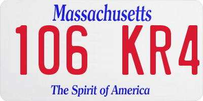 MA license plate 106KR4
