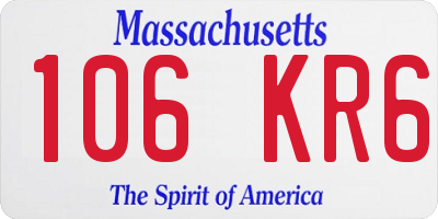 MA license plate 106KR6