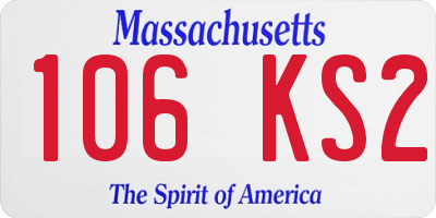 MA license plate 106KS2