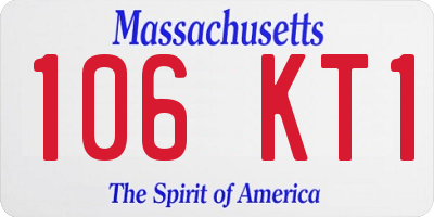 MA license plate 106KT1