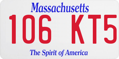 MA license plate 106KT5