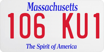 MA license plate 106KU1