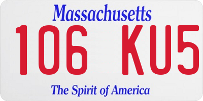 MA license plate 106KU5