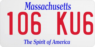MA license plate 106KU6