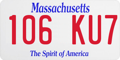 MA license plate 106KU7