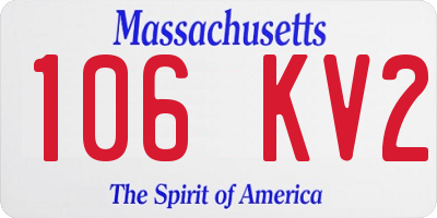 MA license plate 106KV2