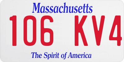 MA license plate 106KV4