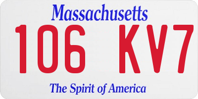 MA license plate 106KV7