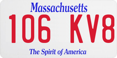 MA license plate 106KV8