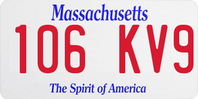 MA license plate 106KV9