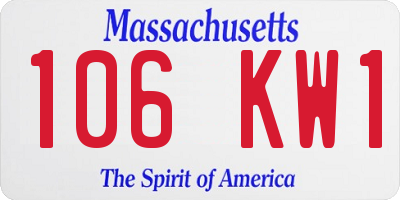MA license plate 106KW1