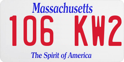 MA license plate 106KW2