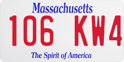 MA license plate 106KW4