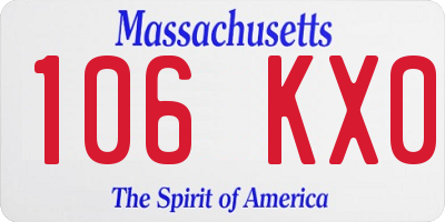 MA license plate 106KX0