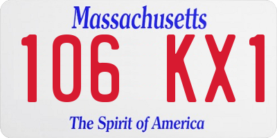 MA license plate 106KX1