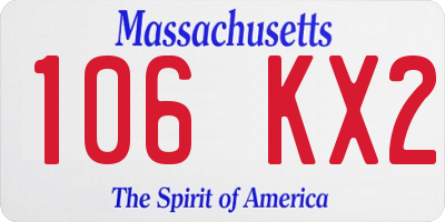 MA license plate 106KX2