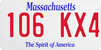 MA license plate 106KX4