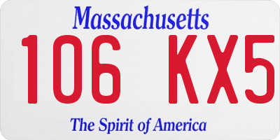 MA license plate 106KX5