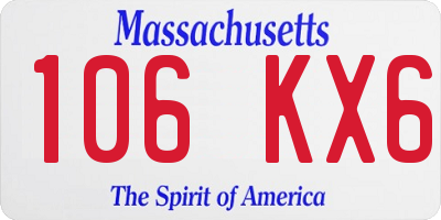 MA license plate 106KX6