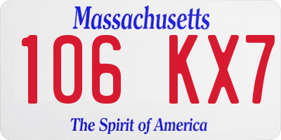 MA license plate 106KX7