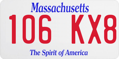 MA license plate 106KX8